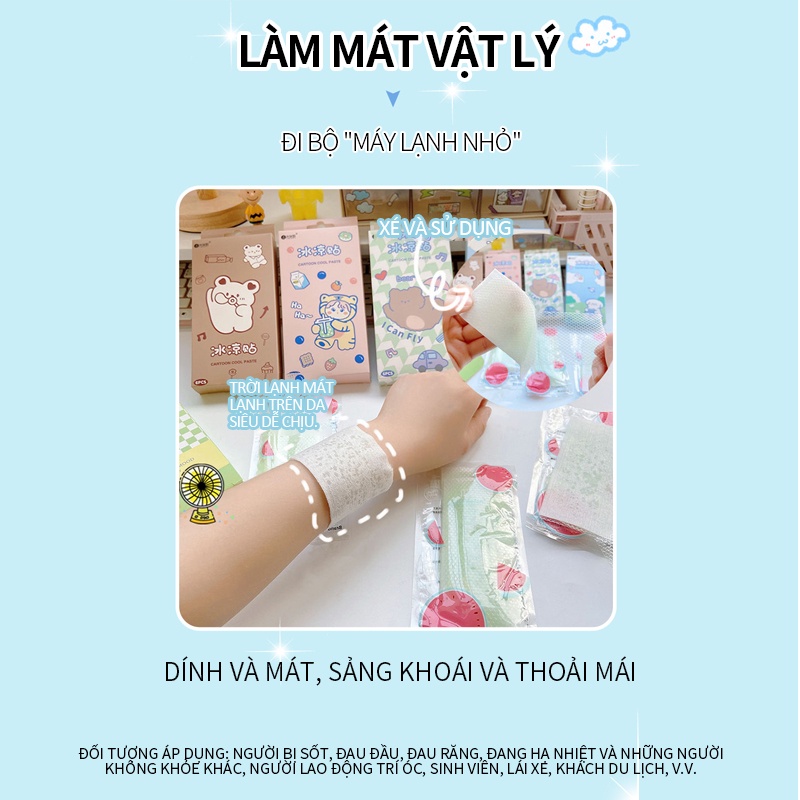 [HCM-KissBeautyShop] Miếng dán lạnh làm mát mùa hè hương trái cây thơm mát 1 hộp 6 miếng KB-BLT