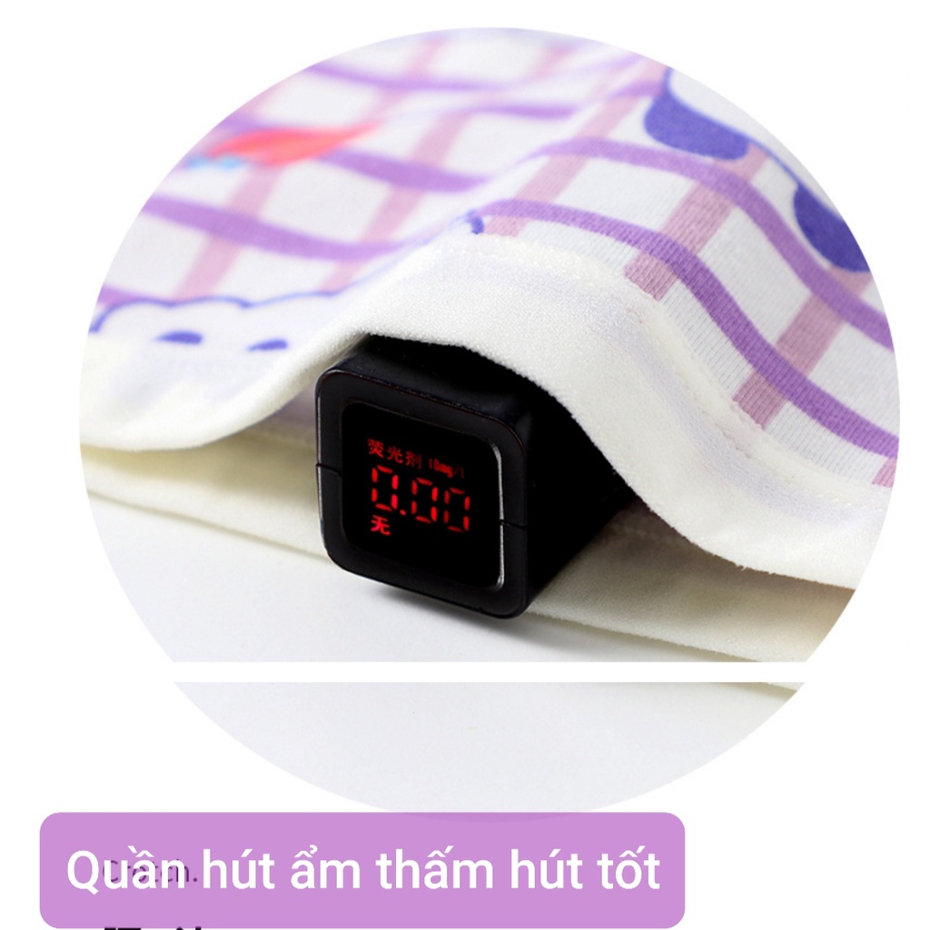 Quần lót bé gái Sét 3 chip đùi trẻ em chất cotton hoạ tiết màu tím siêu dễ thương