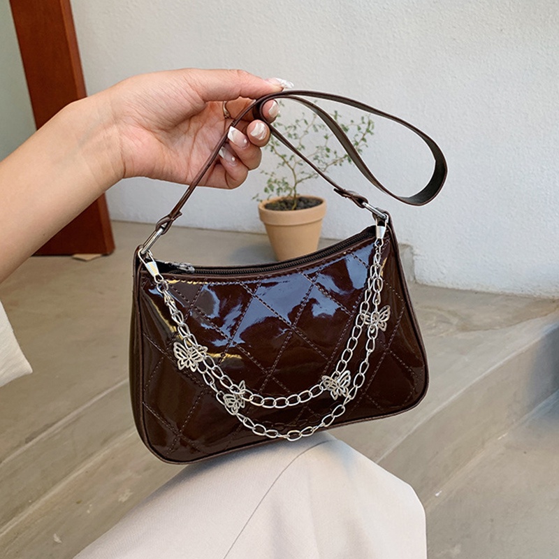 Túi xách IELGY phối chuỗi xích họa tiết bướm retro phong cách thời trang đường phố đơn giản