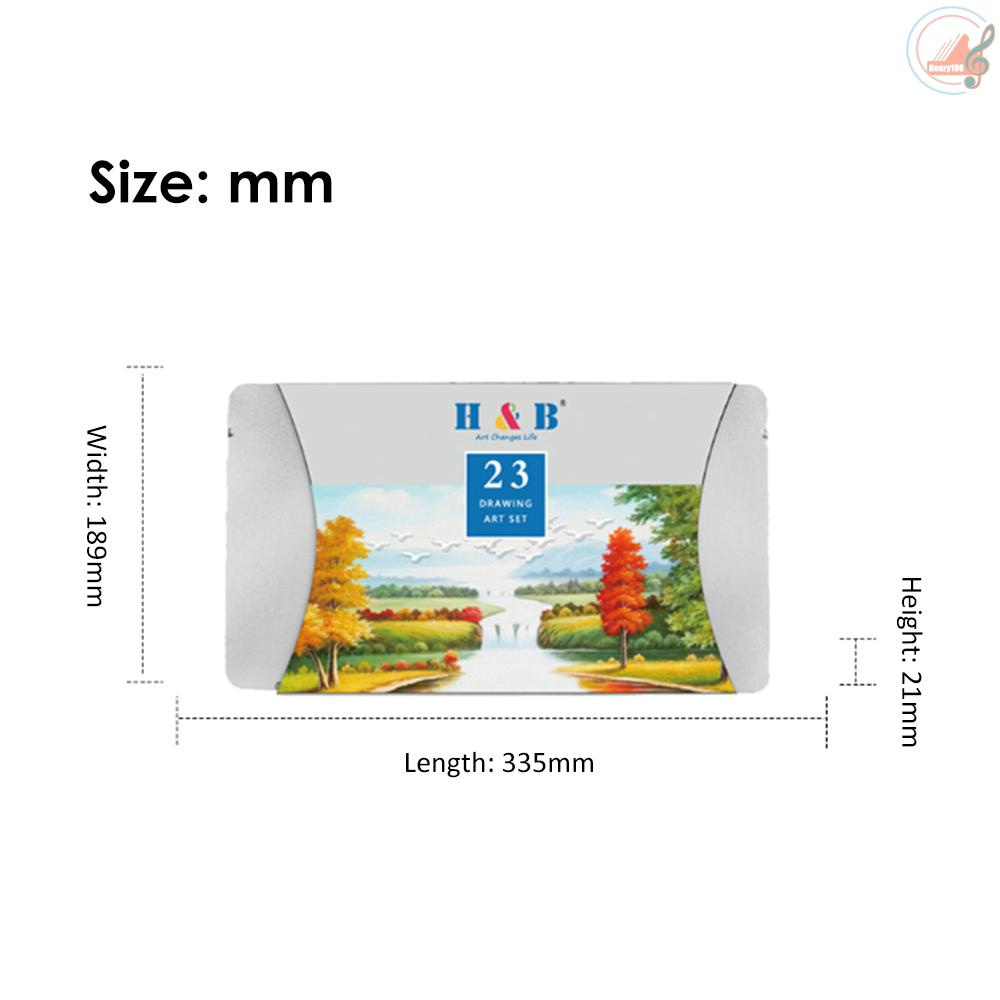 H&B 32Pcs Art Drawing Kit Watercolor Pencils Water-soluble Colored Pencil with White Charcoal Pencils/Sharpener/Eraser Painting Supplies for Kids Adults