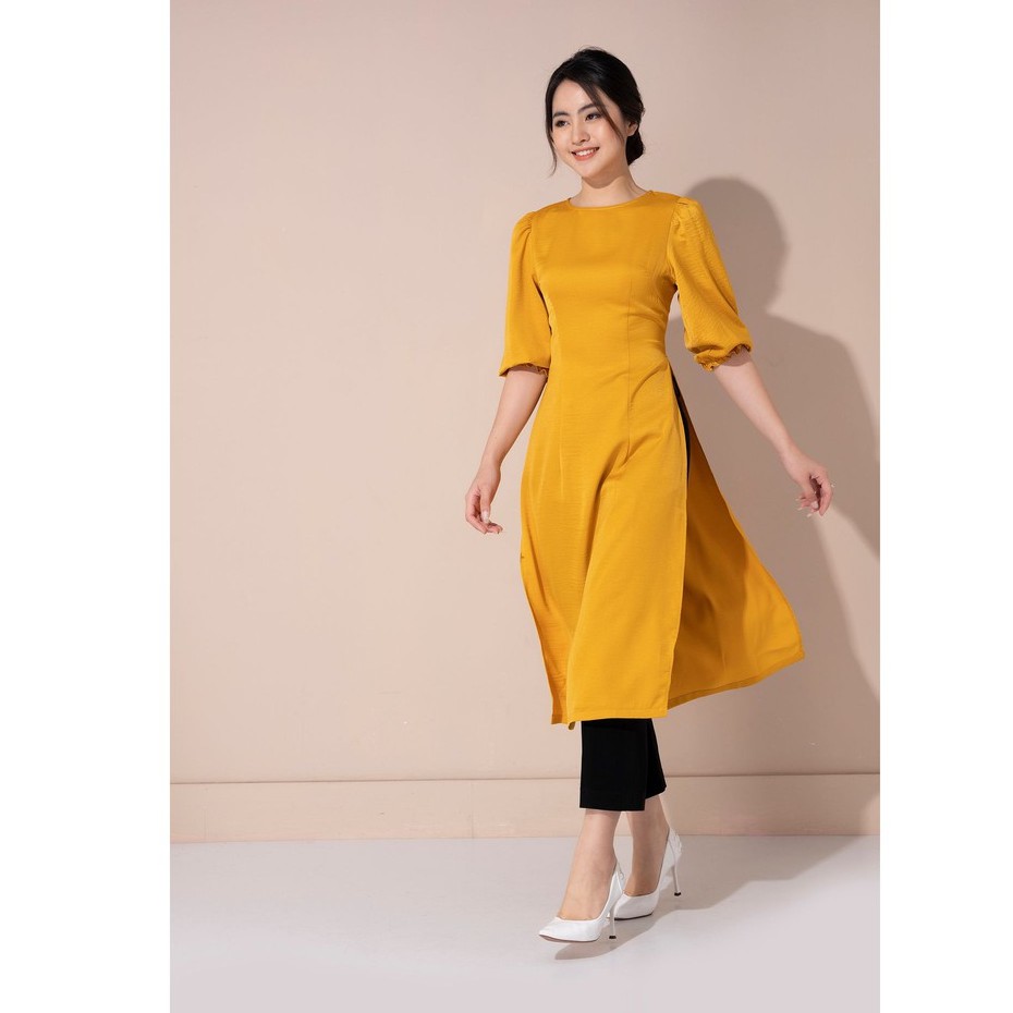 Áo dài cách tân cổ tròn tay bồng TKFASHION ADK44