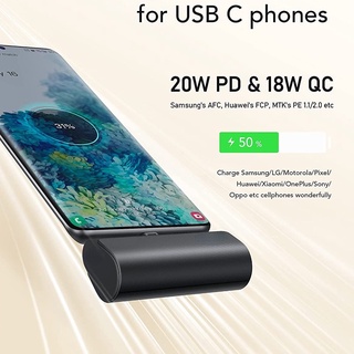 Sạc dự phòng kiêm đèn pin không dây mini 5000mAh cầm tay du lịch nhỏ gọn thích hợp cho iPhone Android Type C
