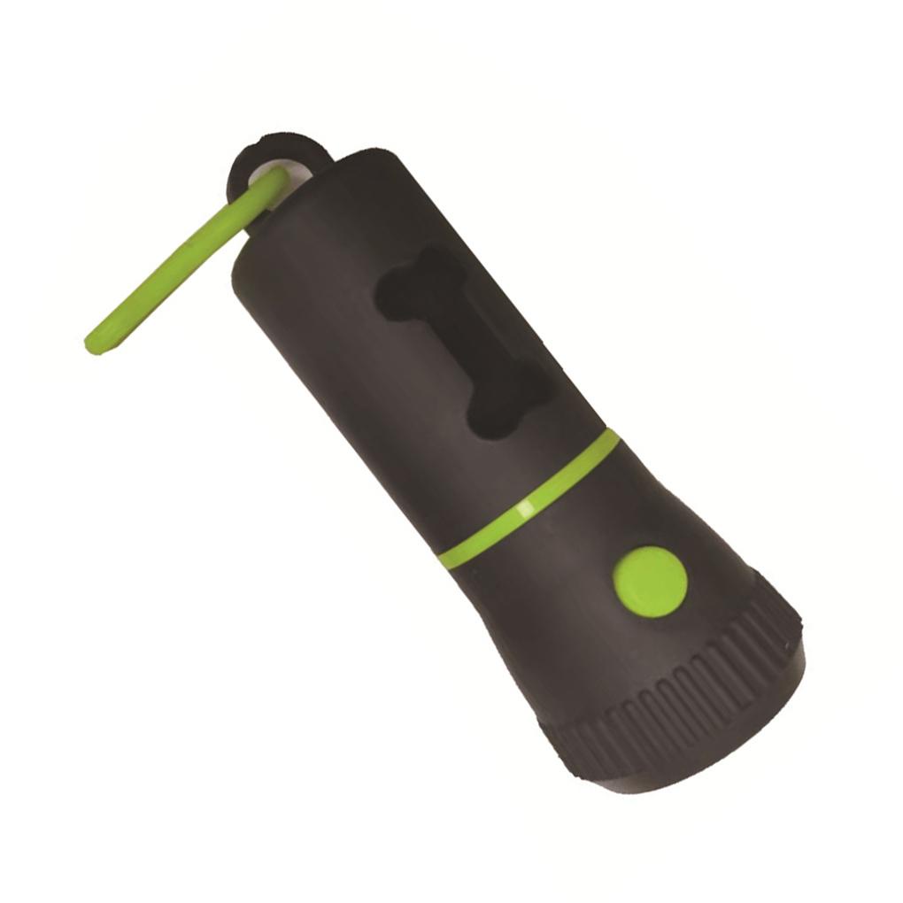 (runbu) Giá Đỡ Phân Phối Túi Đựng Chất Thải Có Đèn Pin Và Mặt Dây Chuyền Ngoài Trời Cho Cún Cưng