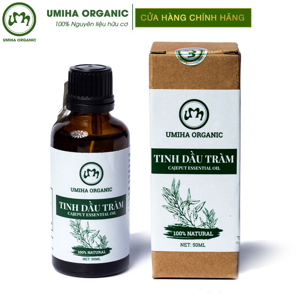 Tinh dầu tràm hữu cơ Umiha (10ml/50ml) nguyên chất dùng xông tắm xoa côn trùng cắn đốt cho mọi lứa tuổi