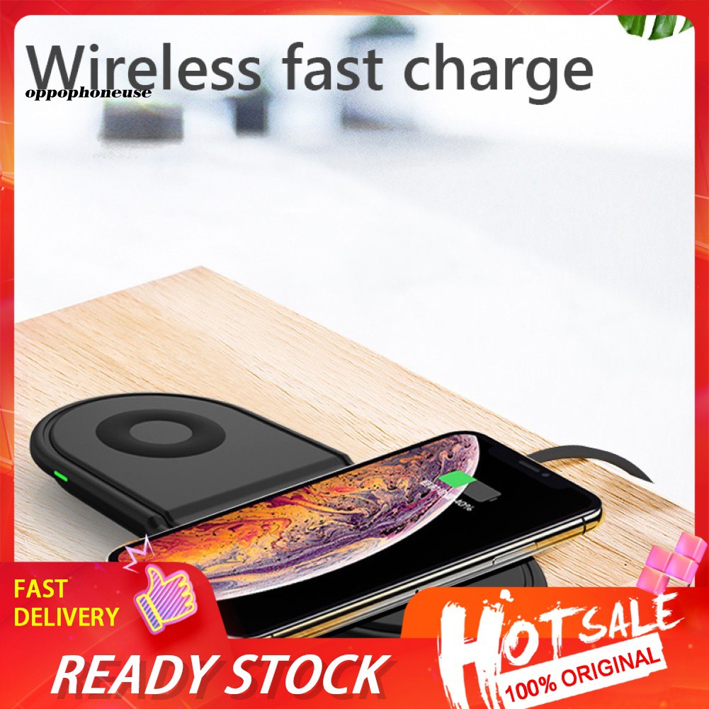 【OPHE】3 in 1 Wireless Charger Fast Charging Pad Dock Stand for iPhone i-Watch Earphone