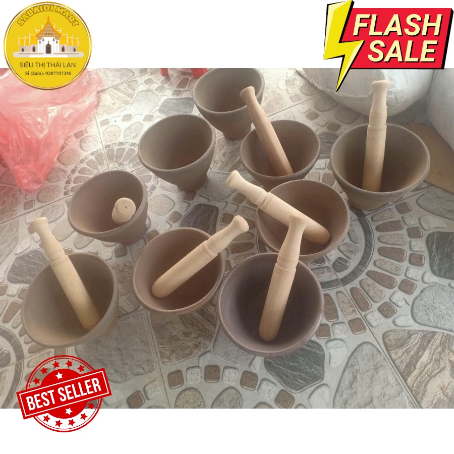 [GIÁ HUỶ DIỆT] Bộ Chày Cối Đất Nung Thái Lan Siêu Bền Loại 1