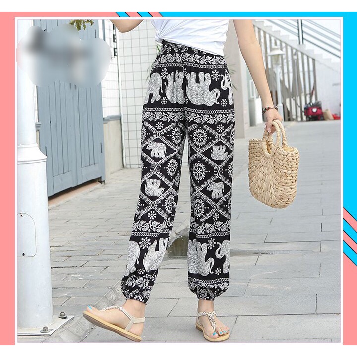 Quần Alibaba Ống Rộng Tập Yoga, Gym, Mặc Nhà, Đi Chơi Đi Biển - Phong Cách Hàn Quốc