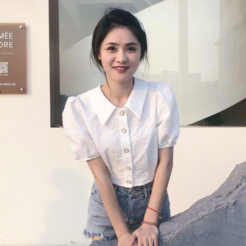 Áo Sơ Mi Tay Ngắn Phong Cách Pháp Thời Trang Mùa Hè Cho Nữ