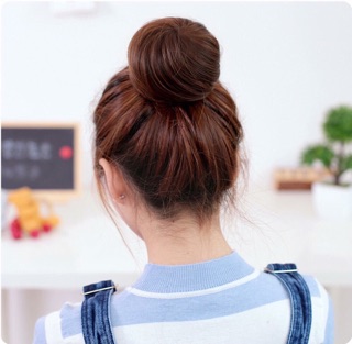 Tóc búi củ tỏi - Búi tròn cực xinh; tóc giả búi tròn củ tỏi dây rút