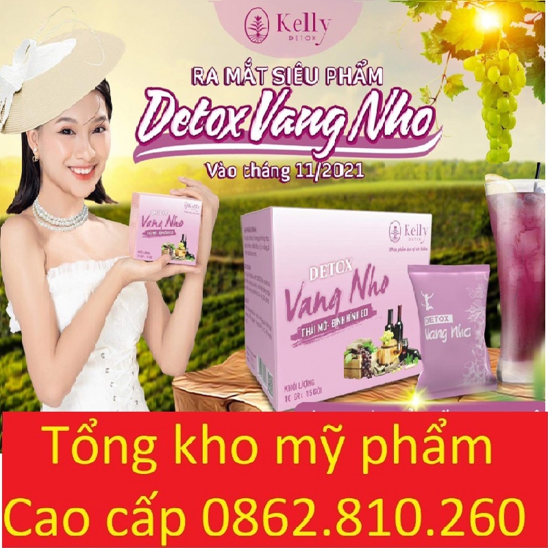 Detox vang nho Trà giảm cân thải mỡ định hình eo Kelly detox mẫu mới 2023
