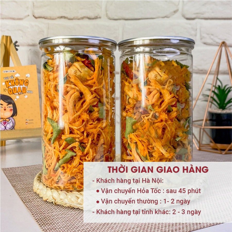 Khô Gà Lá Chanh Đặc Biệt Thơm Ngon Hũ 400g, Thịt Khô Độ Dai Vừa , Ngọt Thịt, Thơm Mùi Lá Chanh 1000698