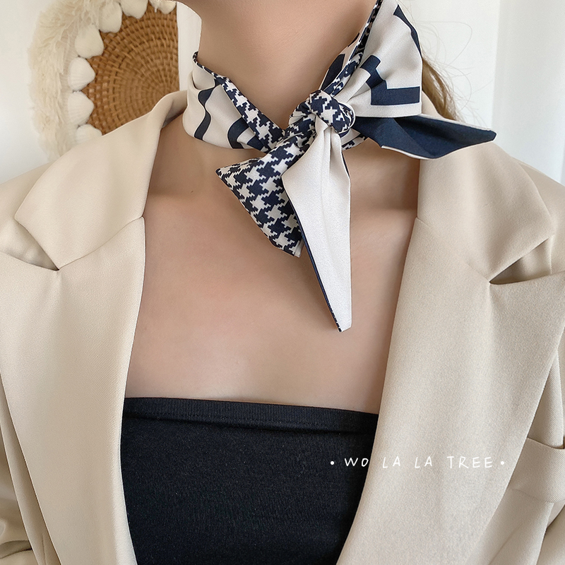 Dây buộc tóc kiêm khăn choàng cổ ruy băng thắt nơ xinh xắn đáng yêu dành cho nữ