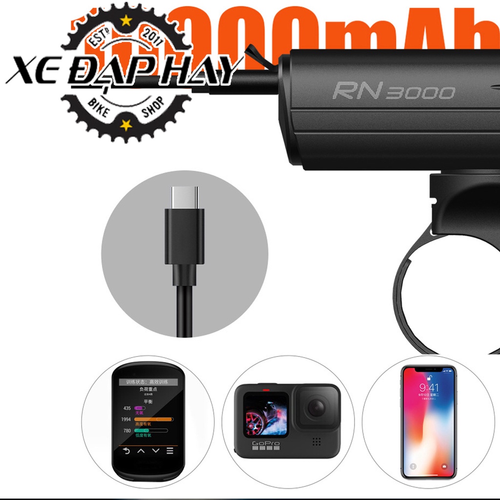 [Đèn Xe Đạp Cao Cấp] Chính Hãng MAGICSHINE RN 3000 Độ Sáng 3000 Lumen, Chiếu Xa 263m Sạc Pin USB 10000mAh
