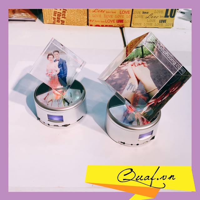 [MP4] Pha lê lập phương in hình ELATO MUSIC MP4 (đèn led, tự xoay, khe cắm thẻ nhớ, kết nối bluetooth)