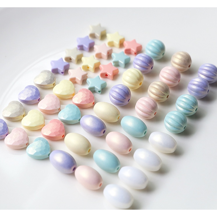 Set 50 Hạt Xỏ Lỗ Hình Trái Bí Ngô Ngôi Sao Năm Cánh Dùng Làm Trang Sức Thủ Công