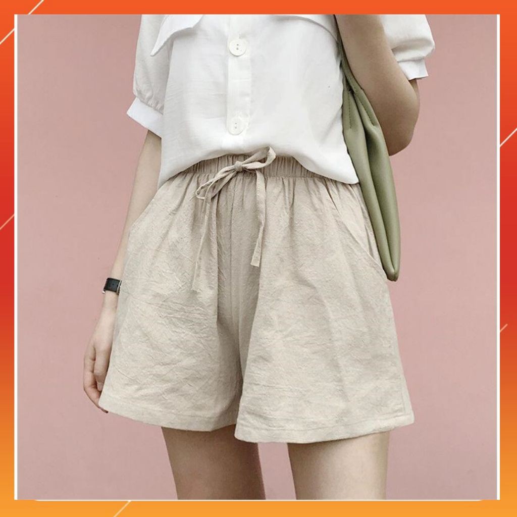 Quần đùi, quần short nữ chất đũi mặc siêu mát