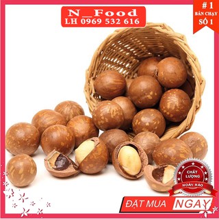 Hạt Mắc Ca Nứt Vỏ - Hạt Mắc Ca sấy nứt 500gram ( loại còn vỏ)