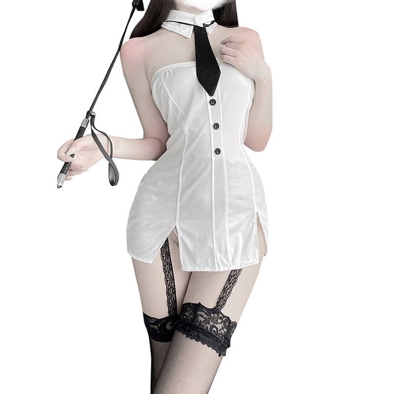 Bộ đồ ngủ hóa trang thư ký kiểu dáng ngọt ngào quyến rũ cho nữ