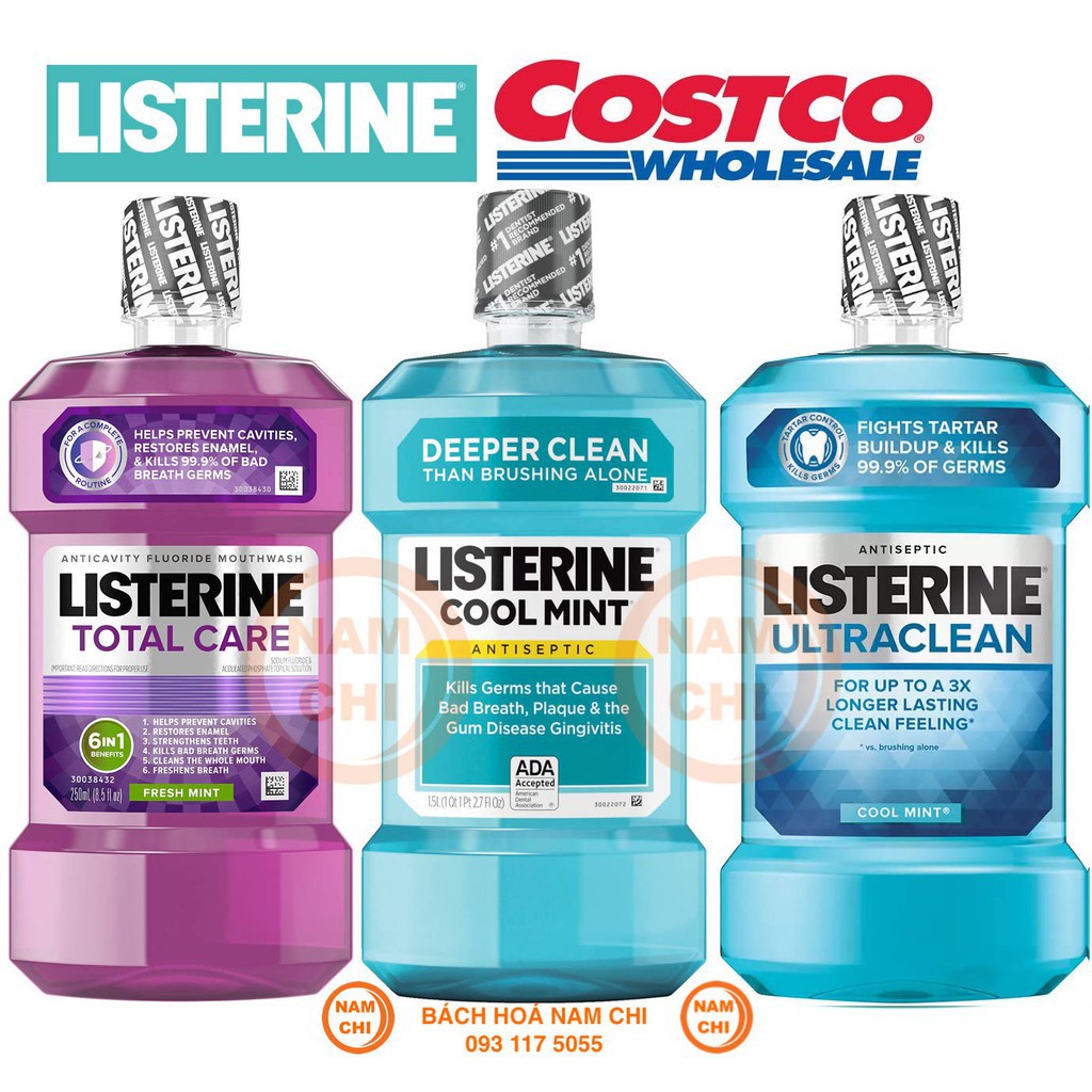 [DATE 2022] Nước Súc Miệng LISTERINE ULTRA CLEAN COOL MINT TOTAL CARE Hàng USA