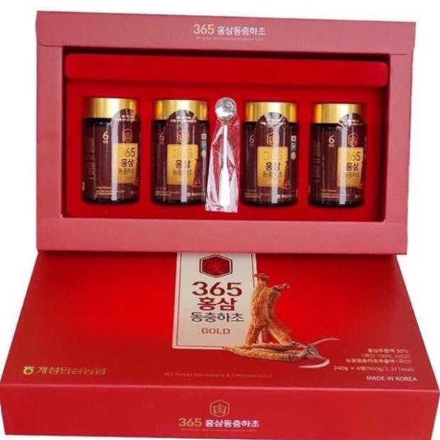 Cao Hồng Sâm Đông Trùng Hạ Thảo 365 Hàn Quốc Hộp 4 lọ x 240g | BigBuy360 - bigbuy360.vn