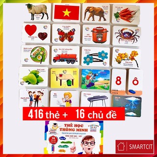 [Khuyến mại Sốc] - Bộ thẻ học thông minh cho bé - 416 thẻ với 16 chủ đề T3B4