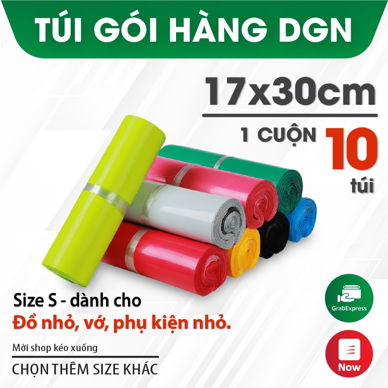 [KEO SIÊU DÍNH] 10 Túi Nilong gói hàng niêm phong tự dính, chuyên dụng gói hàng bán online DGN []17x30cm[]