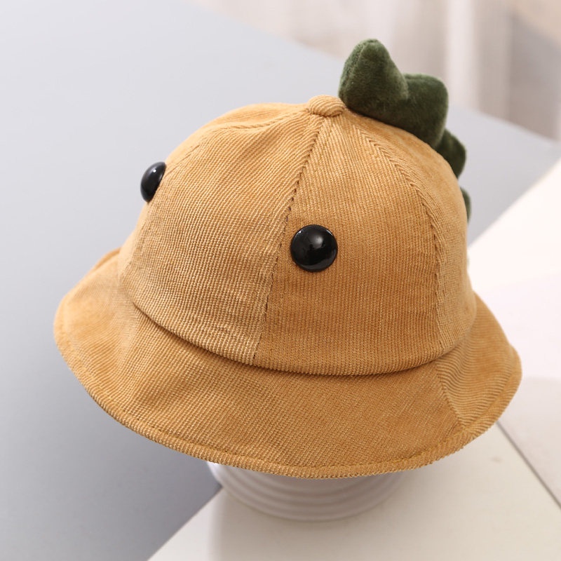 Mũ vành hoạ tiết khung long siêu dễ thương chất vải nhung xịn cho bé trai bé gái 6 đến 18 tháng