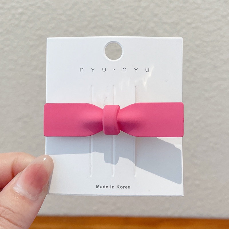 Kẹp Tóc Nơ Hồng Hình Trái Tim Dễ Thương Đơn Giản Và Tinh Tế Phong Cách Hàn Quốc