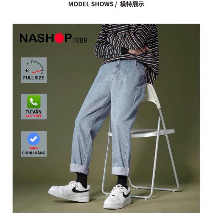 Quần jean bò baggy nam Nashop QT30 1089 quần bò ống đứng hot năm 2021 | BigBuy360 - bigbuy360.vn