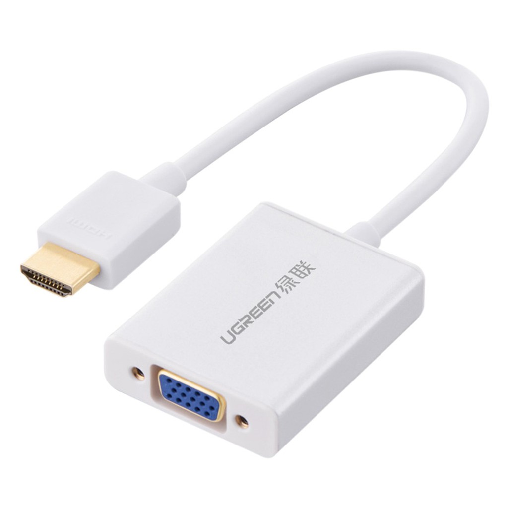 Dây cáp chuyển HDMI sang VGA có Audio UGREEN 40212 (Màu trắng)