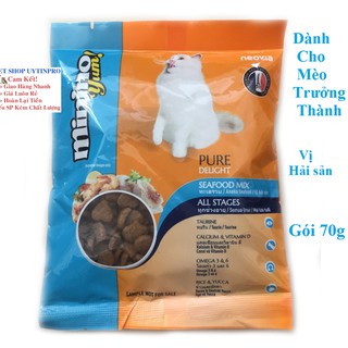THỨC ĂN CHO MÈO Minino Yum dạng hạt Vị hải sản Gói 70g thương hiệu pháp - Pet shop Uytinpro