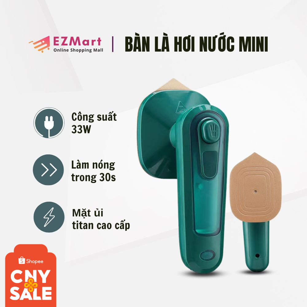 Bàn Ủi Hơi Nước Cầm Tay, Máy Là Quần Áo Mini Cao Cấp Du Lịch Nhỏ Gọn, Tiện Dụng Xanh Lá