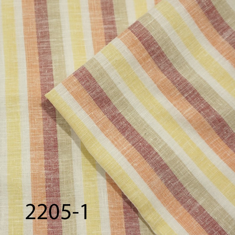 Vải linen sọc Kim Vũ thời tran, thấm hút mồ hôi tốt, phù hợp may áo, đầm, váy, đồ bộ
