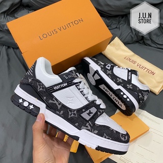 GIÀY L.V TRAINER SNEAKER WHITE BLACK LAI AU SC [ FULL BOX + FREE SHIP ]