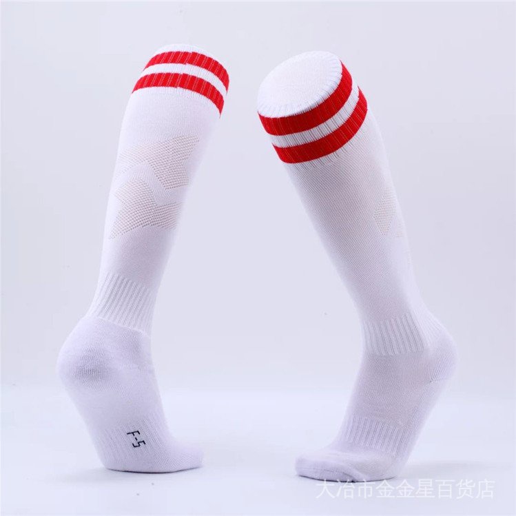 Vớ Dài Qua Gối Thể Thao Màu Trắng Đỏ Dành Cho Học Sinh Nam Nữ Trẻ Em Và Trẻ Em