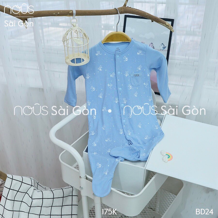 Bộ Bodysuit Newborn Trắng Nous ( Bé từ 3 - 7kg )