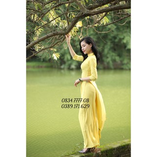 [BÃO SALE] [ÁO DÀI RẺ - ĐẸP] - Áo dài lụa nhật trơn cổ cao 2,5 phân