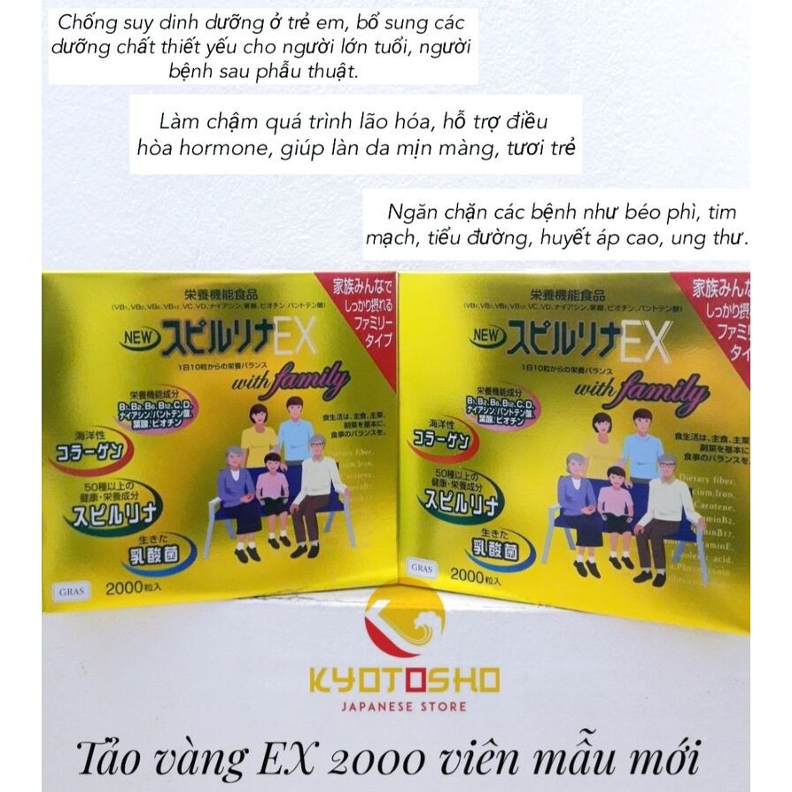Tảo vàng EX 2000 viên mẫu mới Date 2025