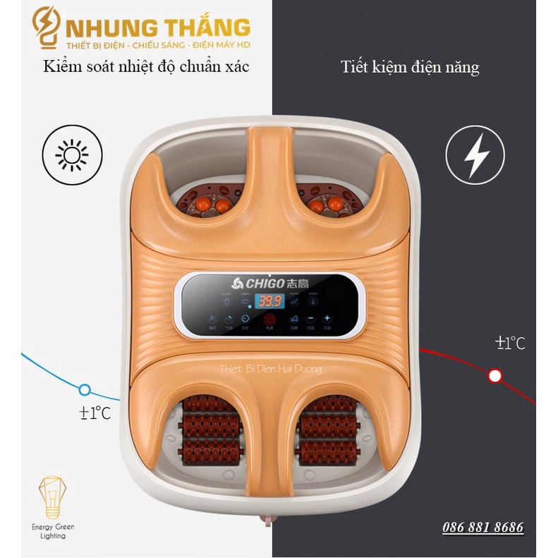 Bồn Ngâm Chân - Massge Chân Cao Cấp Chigo ZG-H182 - Dùng Cho 2 Người - Massage Tự Động Bằng Con Lăn - Điều Khiển Từ Xa