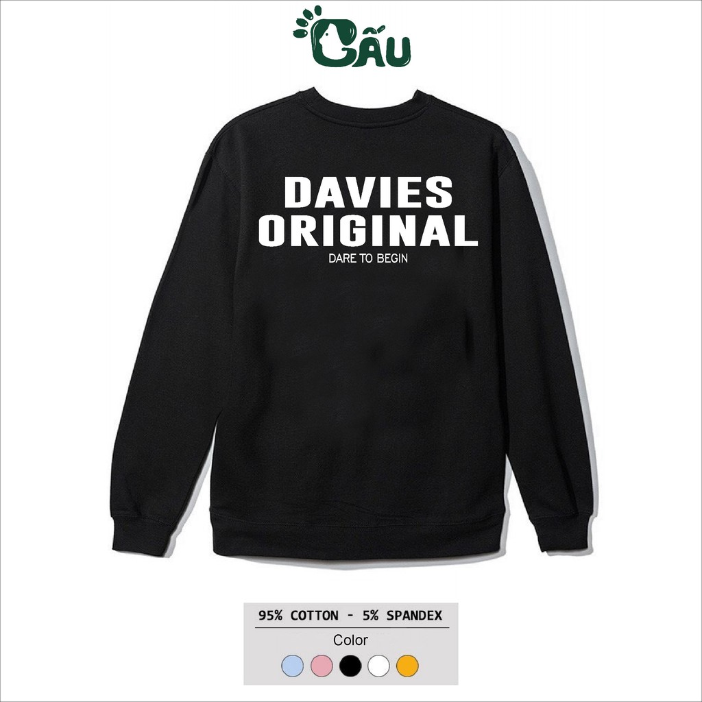 Áo sweater GẤU 194 vải thu đông co dãn, dày dặn mềm mịn form rộng phong cách Unisex - Davies
