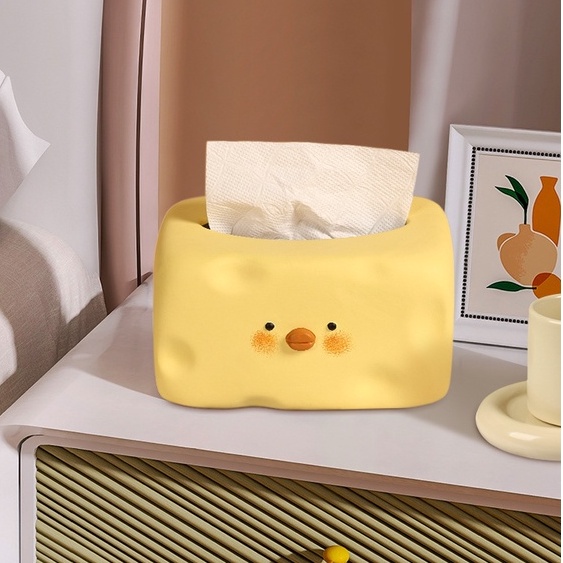 ❤Hộp Đựng Khăn Giấy Bằng Gốm Hình Chú Vịt Dễ Thương