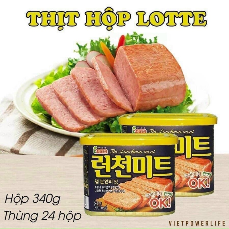 [Không mặn] Thịt hộp the Luncheon meat Hàn Quốc 340gr - Hương vị thơm ngon, vị vừa ăn