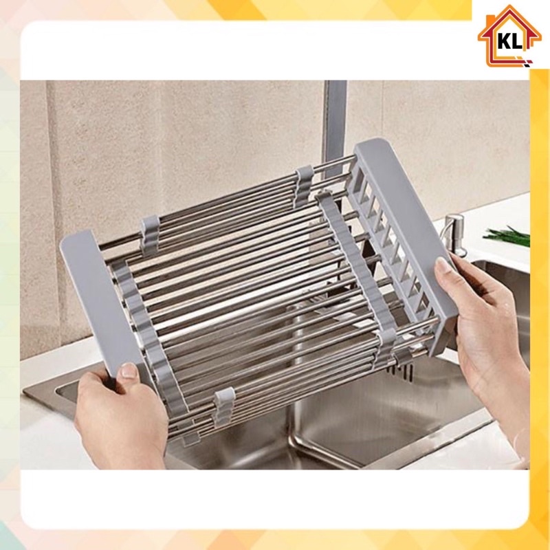 Rổ Kéo Đựng Trái Cây Thực Phẩm Đa Năng Gác Chậu Rửa Bằng INOX