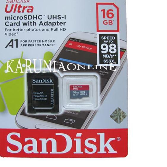 Bộ Chuyển Đổi Sandisk Ultra Microsdhc Uhs-1 A1 16gb Lên Đến 98mb / S