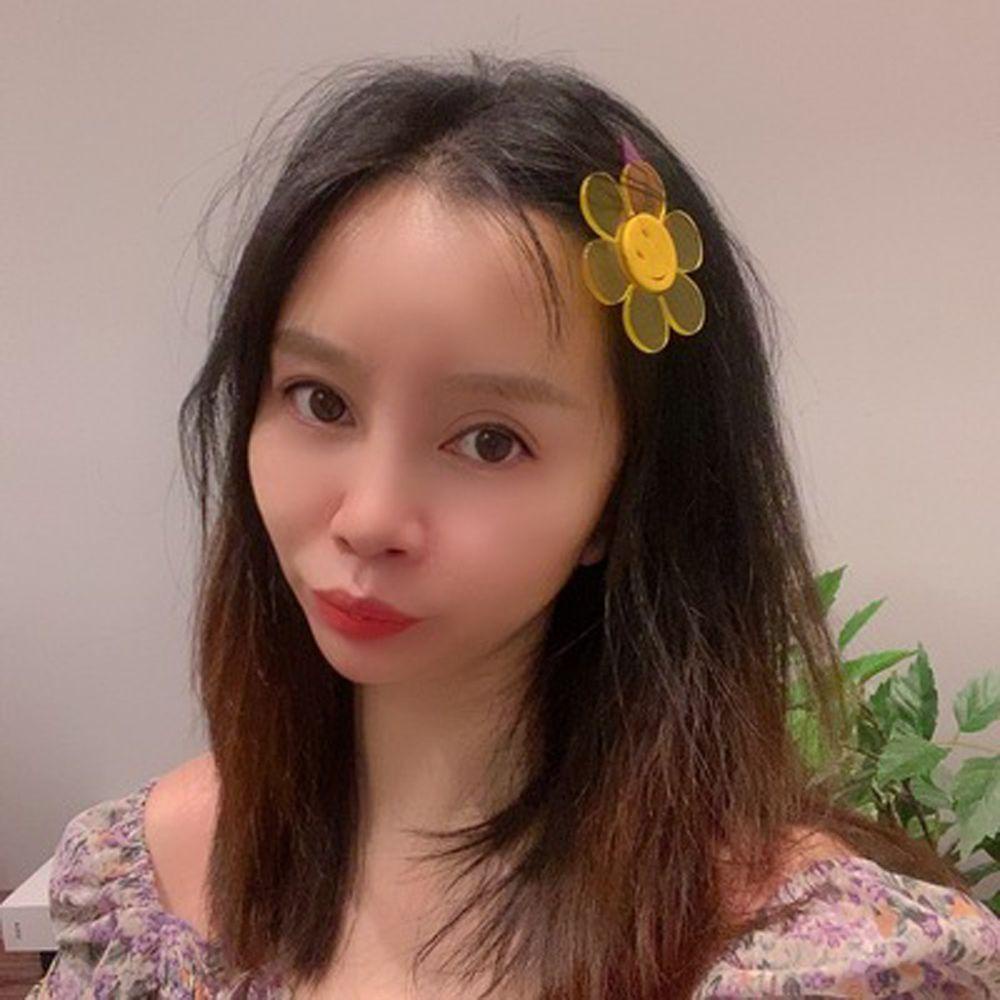 Kẹp Tóc Trong Suốt Hình Hoa Hướng Dương Mặt Cười Màu Kẹo Ngọt Thời Trang