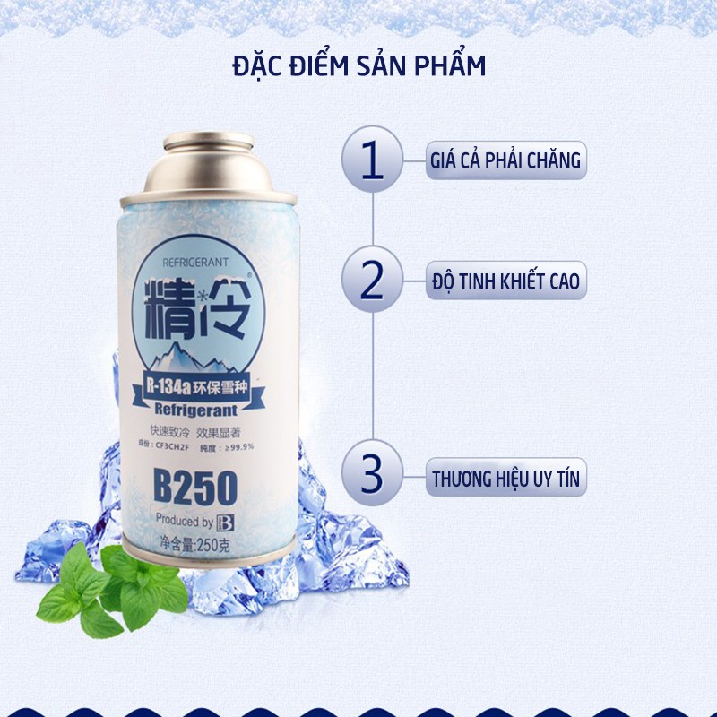 Dung môi làm lạnh BOTNY Refrigerant 250g,chất làm lạnh đặc biệt cho máy điều hòa,khí gas làm lạnh chuyên dụngô tô-B-1166