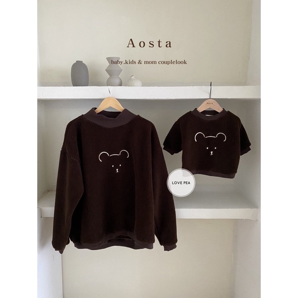Áo bông mặt gấu Aosta Chocolate bear mtm made in Korea