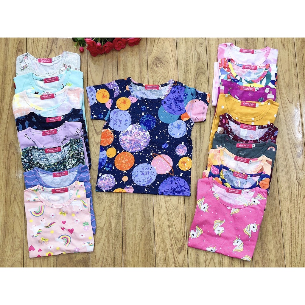 10-30kg áo bé gái hoạ tiết cotton 100% siêu dễ thương, dễ mặc, dễ kết hợp với các loại quần