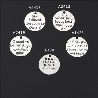1 Mặt Vòng cổ Bạc Khắc Chữ she believed she Can so she did