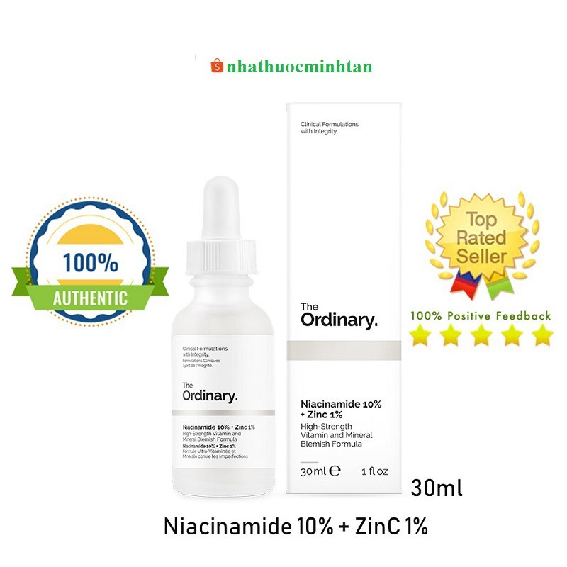 Serum The Ordinary Niacinamide 10% + Zinc 1% – Serum Chống Viêm, Giảm Kích Ứng Dành Cho Da Mụn